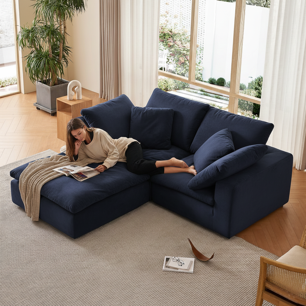 ספת פינתית עם הדום- Malibu Cloud