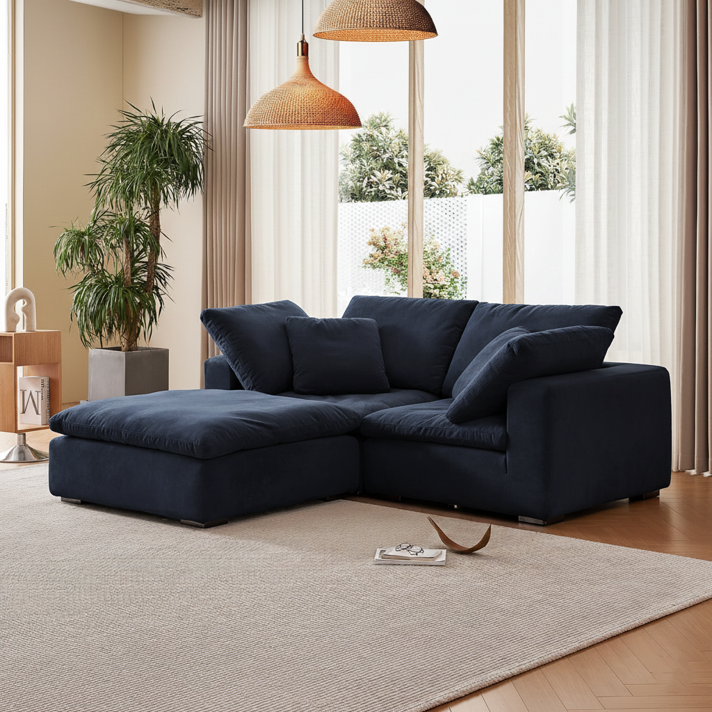 ספת פינתית עם הדום- Malibu Cloud