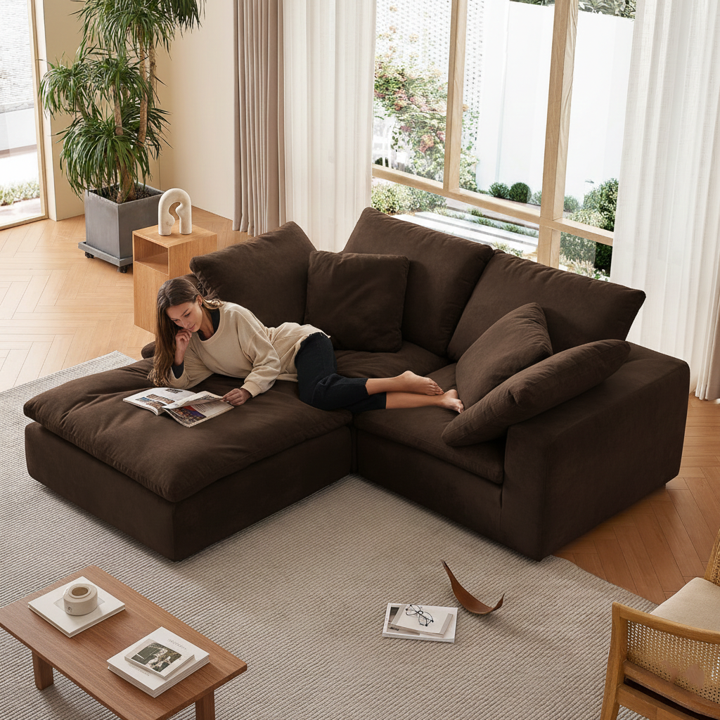 ספת פינתית עם הדום- Malibu Cloud