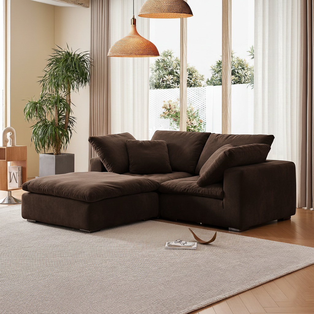 ספת פינתית עם הדום- Malibu Cloud