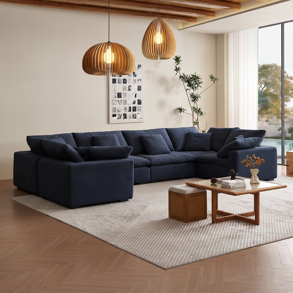 סלון ענן מרווח בצורת ח - Malibu Cloud