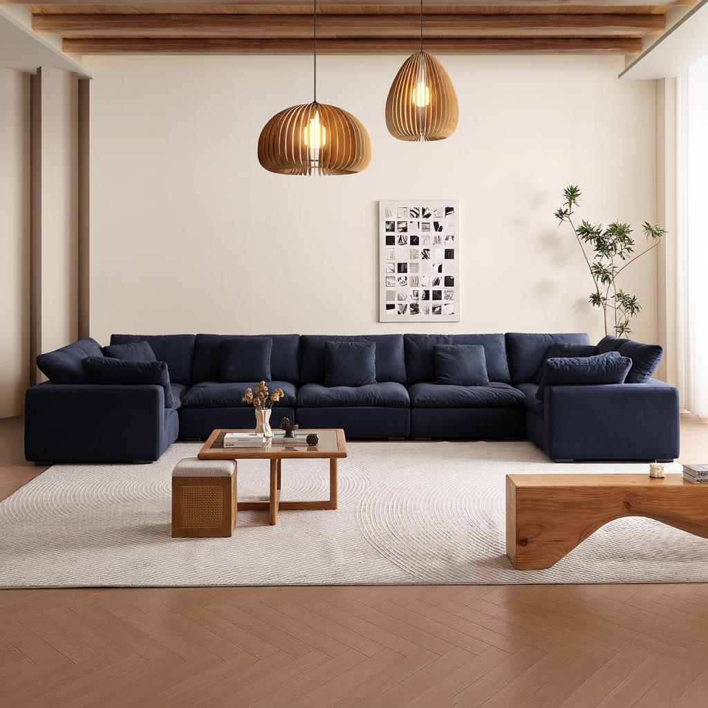 סלון ענן מרווח בצורת ח - Malibu Cloud