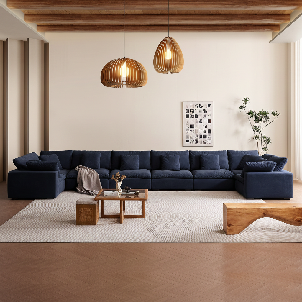 סלון ענן מרווח בצורת ח - Malibu Cloud