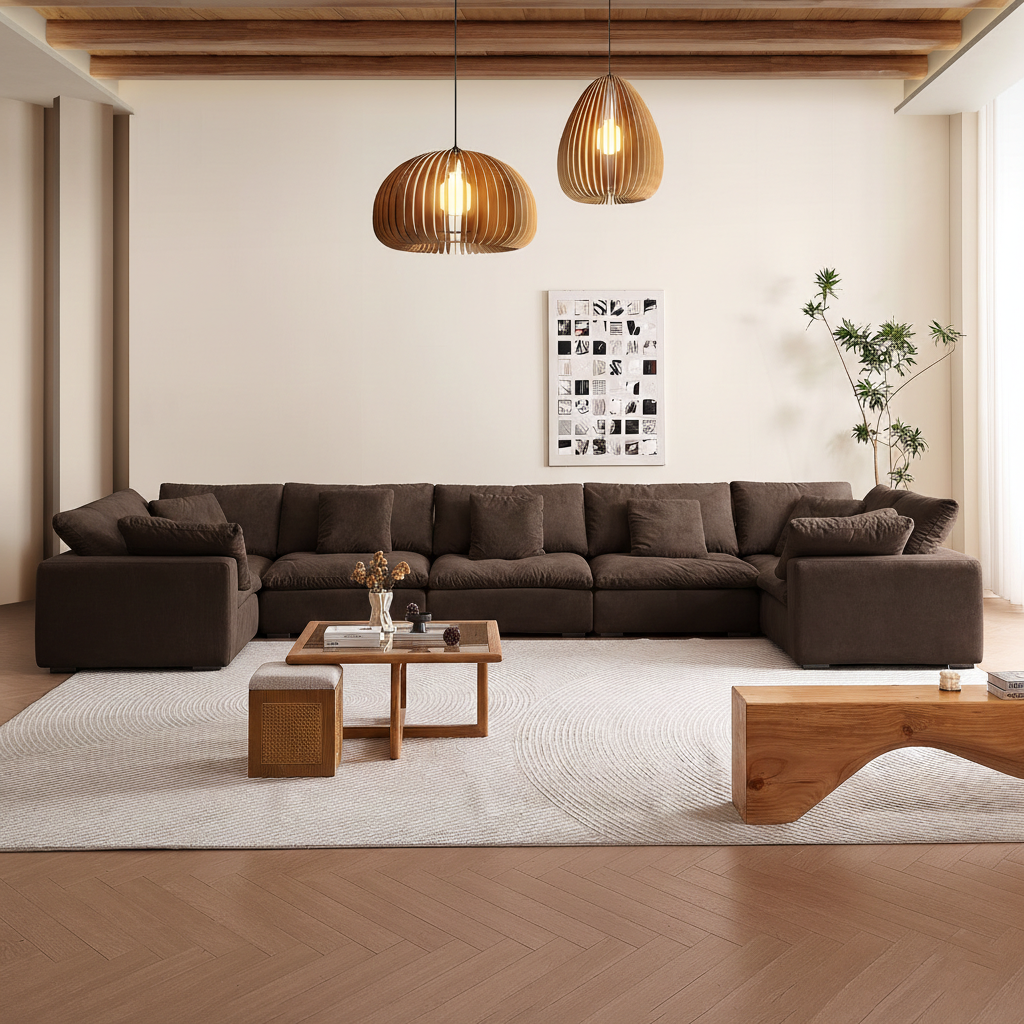 סלון ענן מרווח בצורת ח - Malibu Cloud