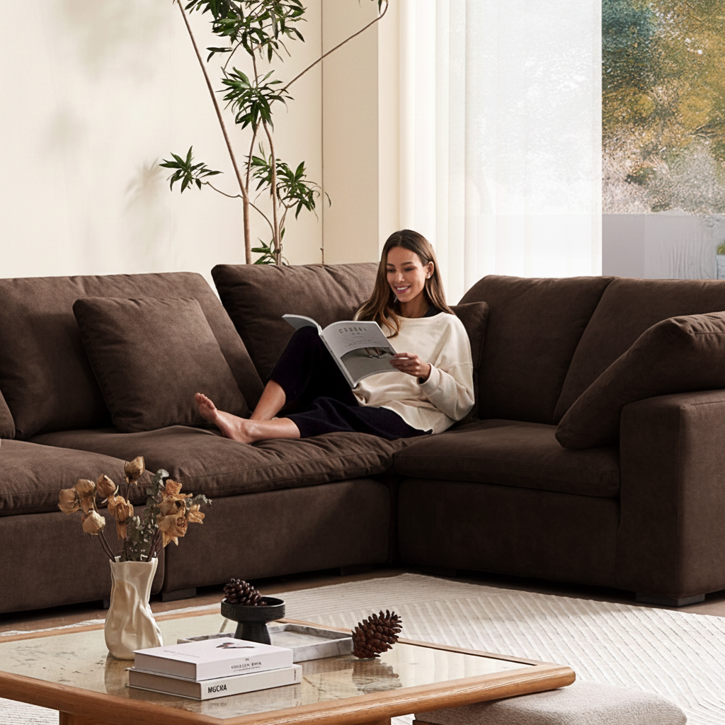 סלון ענן מרווח בצורת ח - Malibu Cloud