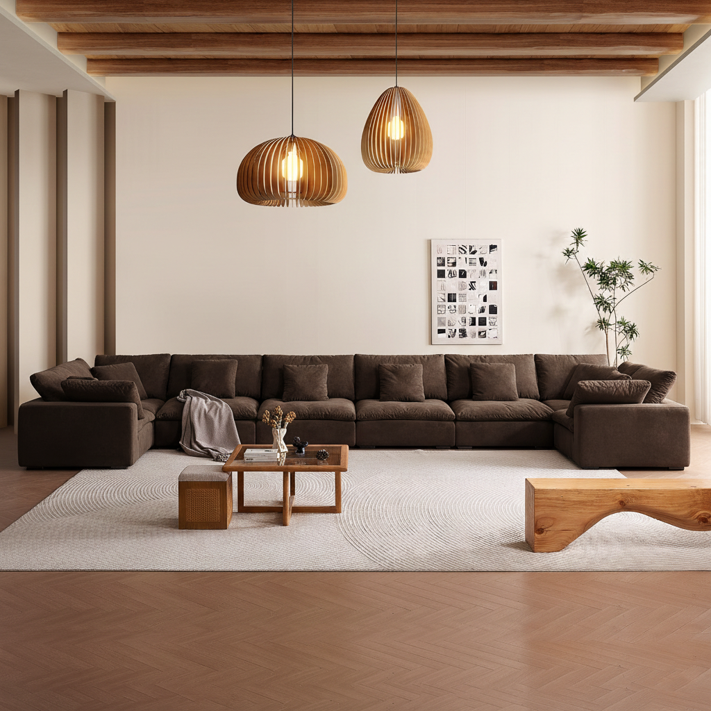 סלון ענן מרווח בצורת ח - Malibu Cloud