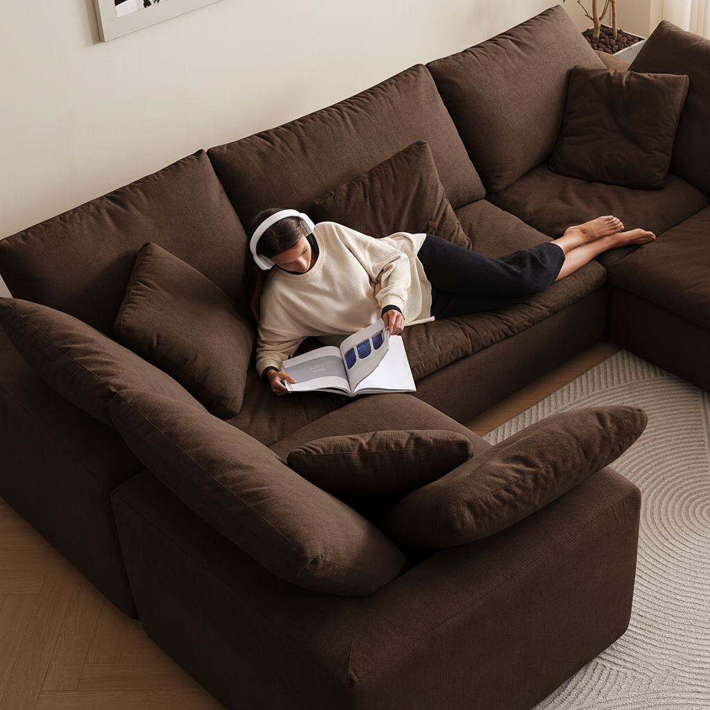 סלון ענן מרווח בצורת ח - Malibu Cloud